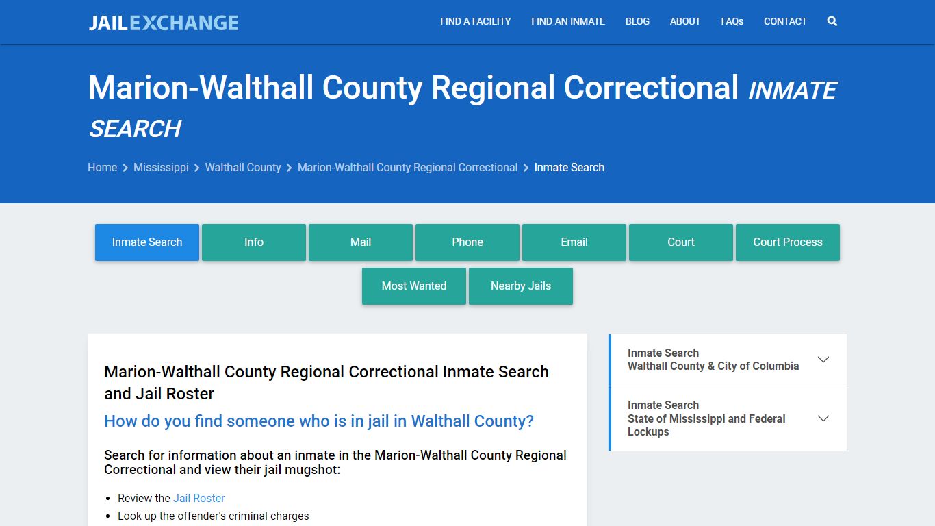 Marion-Walthall County Regional Correctional Inmate Search - Jail Exchange